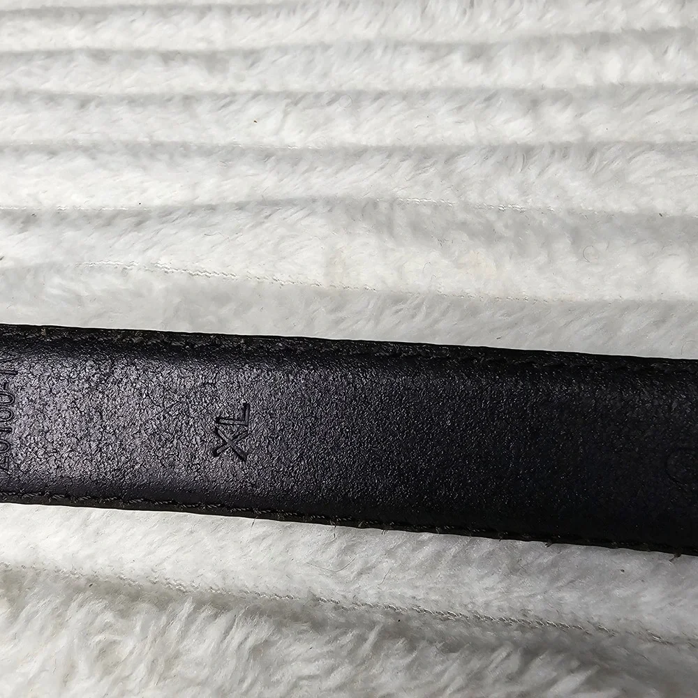Brighton Womens Hook Buckle Leather Belt XL Black Silver Western Minimalist